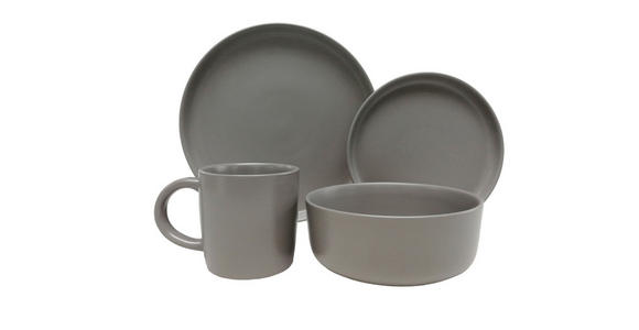 KOMBISERVICE Grau Salerno 16-teilig 4 Personen  - Grau, Trend, Keramik - Novel