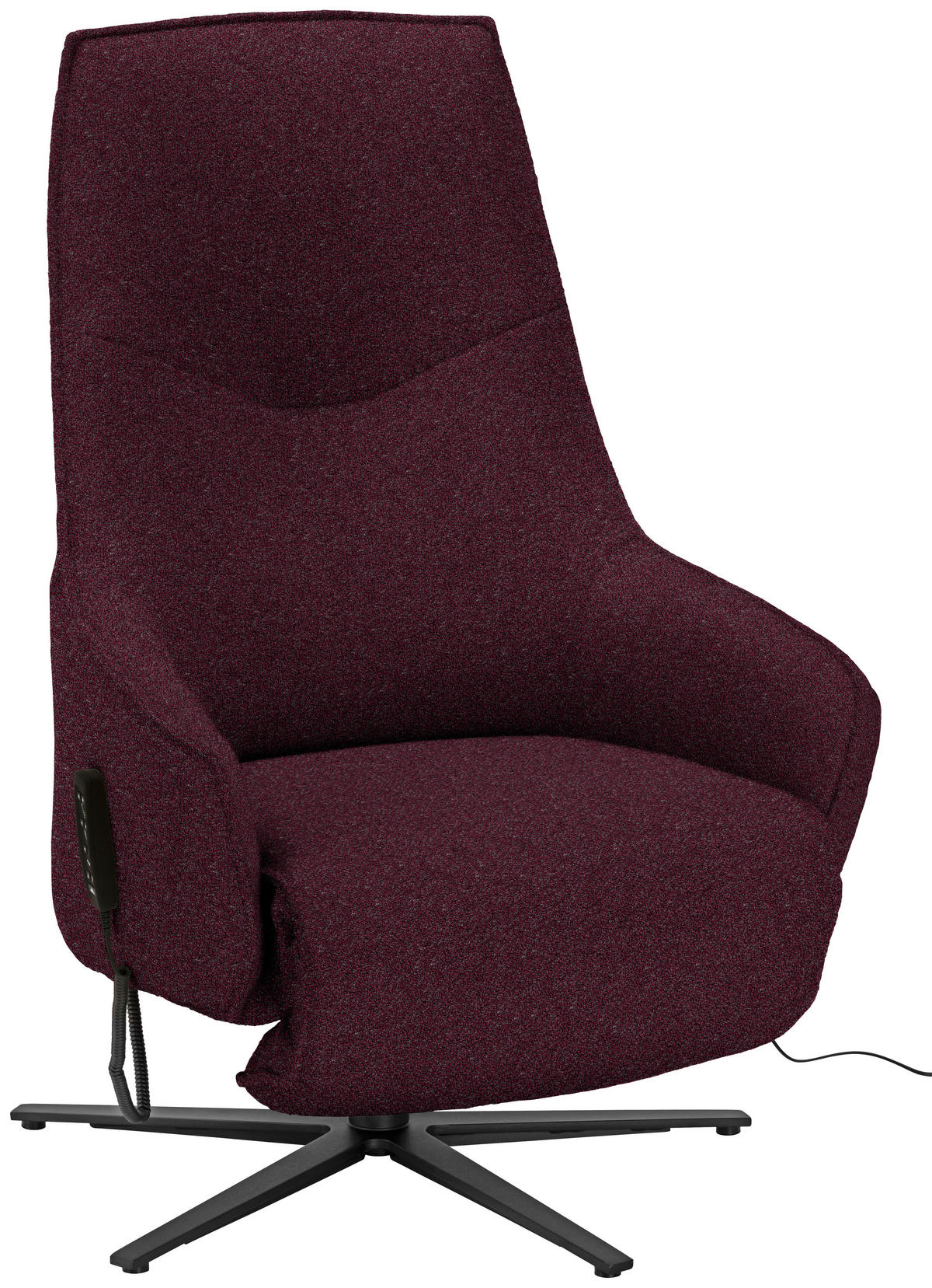 RELAXSESSEL in Textil Bordeaux  - Bordeaux/Anthrazit, Design, Textil/Metall (70/112/85cm) - Himolla Komfortklass