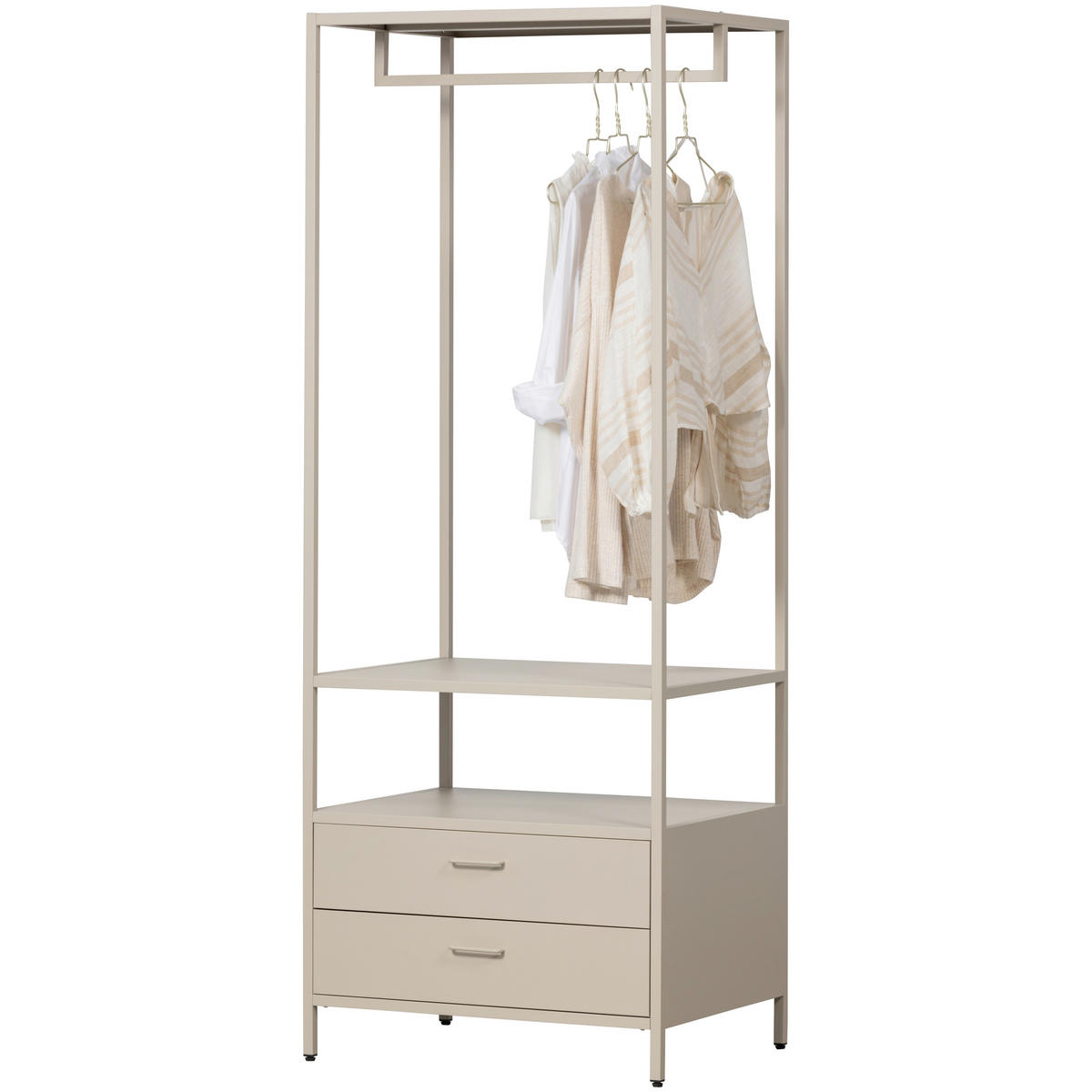 OFFENER KLEIDERSCHRANK 70/185/54 cm  in Sandfarben  - Sandfarben, Basics, Metall (70/185/54cm) - MID.YOU