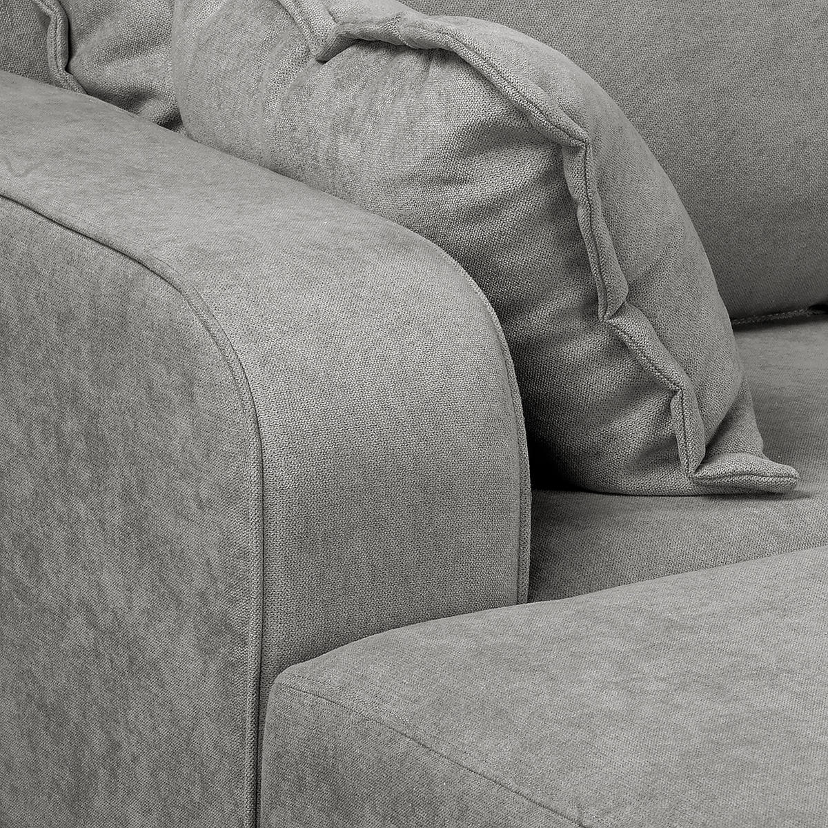 ECKSOFA in Mikrofaser Grau  150/230 cm  - Wengefarben/Grau, Design, Holz/Textil (150/230cm) - Livetastic