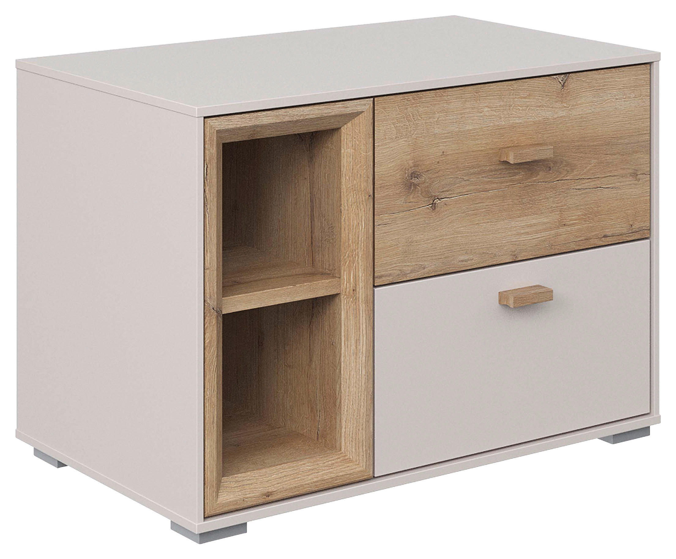 NACHTTISCH 60/42,7/38 cm  Eichefarben, Sandfarben  - Sandfarben/Eichefarben, Modern, Holz/Holzwerkstoff (60/42,7/38cm) - Hom`in