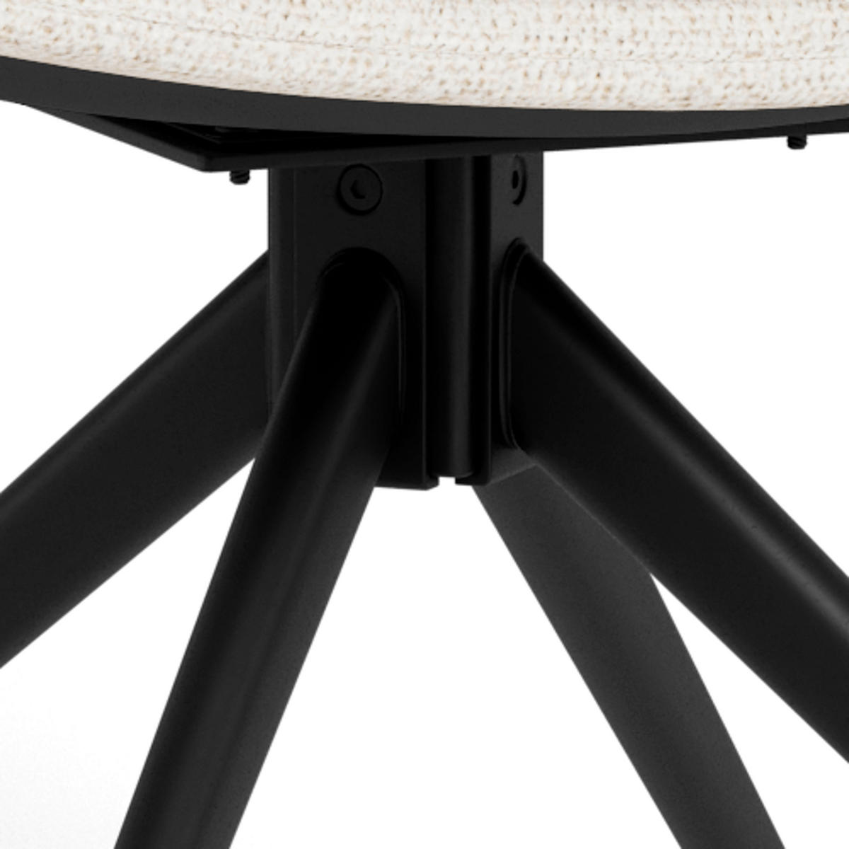 STUHL   Bouclé  - Creme/Schwarz, MODERN, Textil/Metall (50,5/96,5/65cm) - MID.YOU