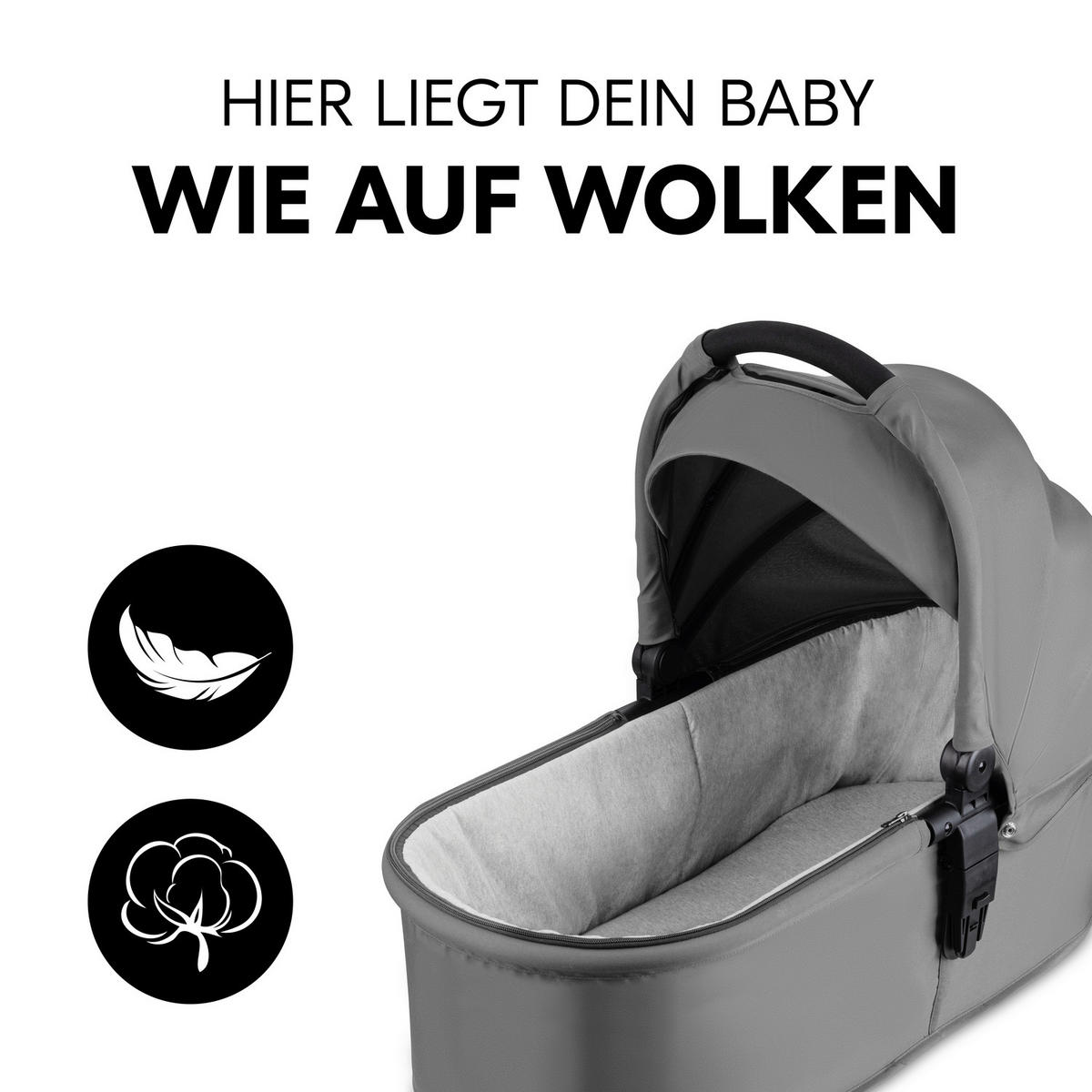 KINDERWAGENSET  Shop N Care Trio Set  Grey  - Schwarz/Grau, Basics, Kunststoff/Textil (52/110/91cm) - Hauck