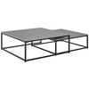 COUCHTISCHSET 75/65/27/22/75/65 cm quadratisch Grau, Schwarz  - Schwarz/Grau, Design, Keramik/Metall (75/65/27/22/75/65cm) - Livetastic