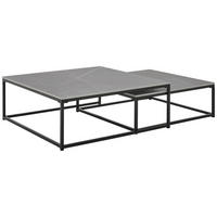 COUCHTISCHSET 75/65/27/22/75/65 cm quadratisch Grau, Schwarz  - Schwarz/Grau, Design, Keramik/Metall (75/65/27/22/75/65cm) - Livetastic