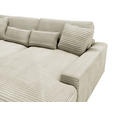 BIGSOFA in Cord Creme  - Creme/Schwarz, MODERN, Kunststoff/Textil (230/85/190cm) - Carryhome