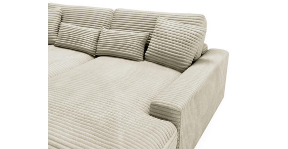BIGSOFA in Cord Creme - Creme/Schwarz, MODERN, Kunststoff/Textil (230/85/190cm) - Carryhome