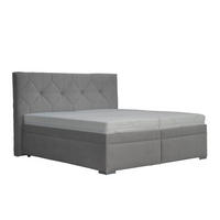 KÁRPITOZOTT ÁGY 160/200 cm  ezüst  - ezüst/szürke, Basics, fa (160/200cm) - Cantus