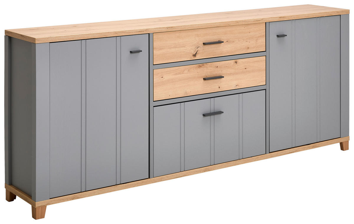 TÁLALÓSZEKRÉNY 217/90/40 cm  - grafitszürke/Artisan tölgy, Konventionell, műanyag/faalapú anyag (217/90/40cm) - Hom`in