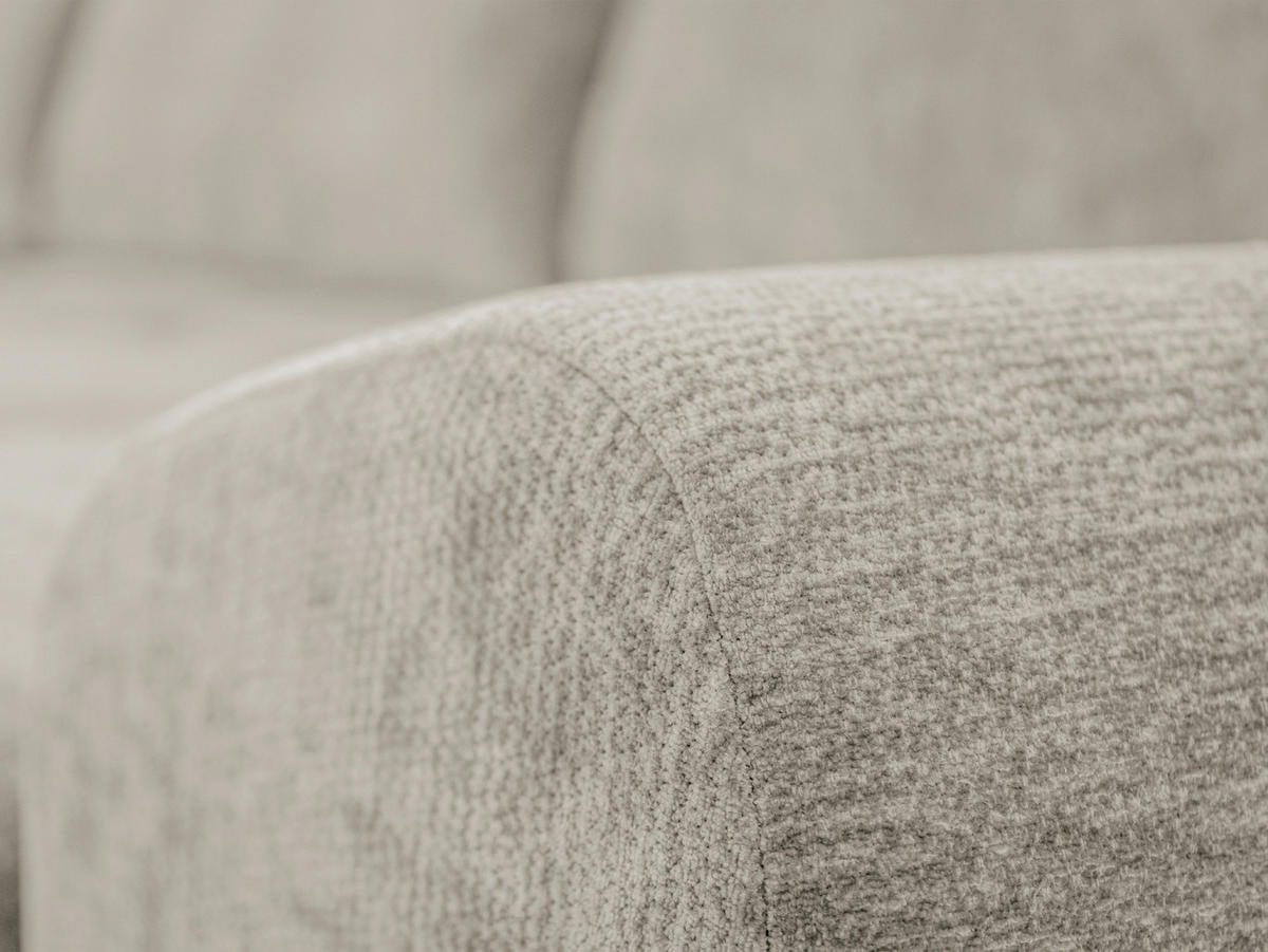 ECKSOFA  in Chenille Greige  - Chromfarben/Greige, KONVENTIONELL, Kunststoff/Textil (183/290cm) - Xora