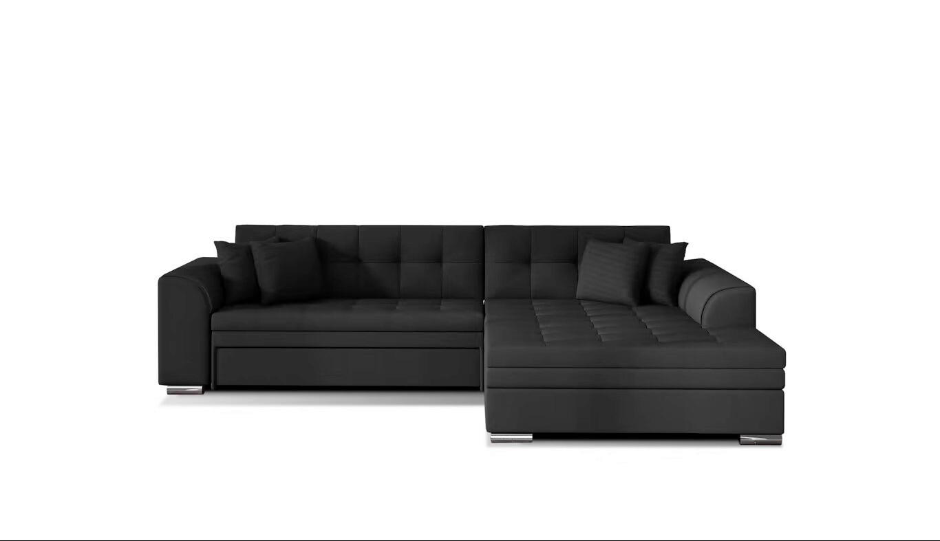 ECKSOFA Anthrazit Webstoff  - Chromfarben/Anthrazit, Design, Kunststoff/Textil (296/194cm) - MID.YOU