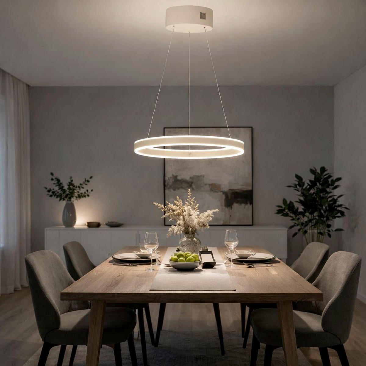 LED-HÄNGELEUCHTE Silivio 50/70-180 cm  - Sandfarben, Design, Metall (50/70-180cm)
