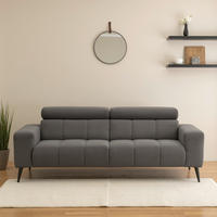 2-SITZER-SOFA TRENTO Mikrofaser Grau  - Dunkelgrau/Schwarz, MODERN, Textil/Metall (208/79/104cm) - MID.YOU