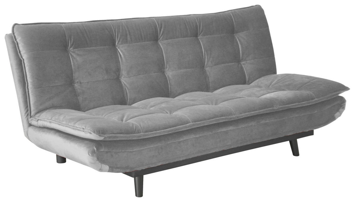 ZOFA S POSTELJNO FUNKCIJO,  svetlo siva kovina, tekstil  - črna/svetlo siva, Design, kovina/tekstil (194/90/100cm) - Ti'me