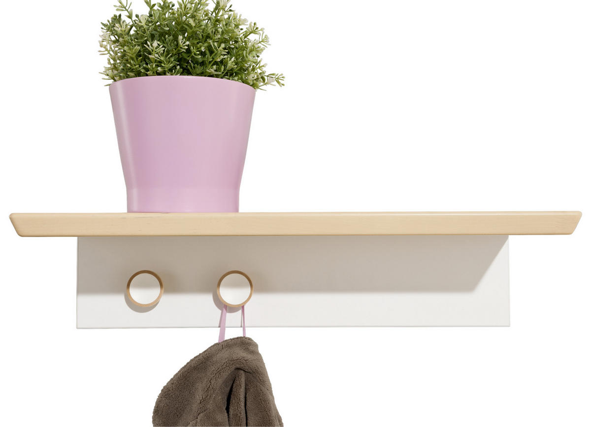WANDREGAL 96,4/12/20 cm  - Weiss/Birkefarben, Design, Holz/Holzwerkstoff (96,4/12/20cm) - Paidi
