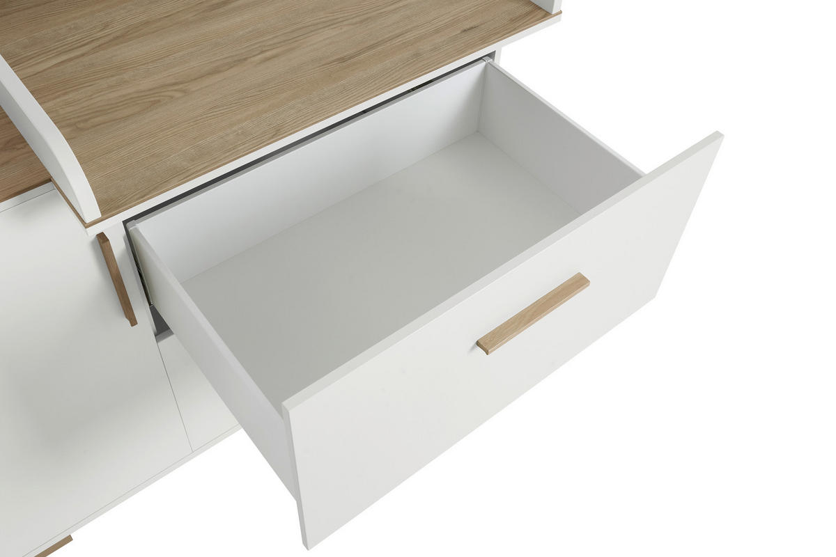 KOMODA ZA PREVIJANJE  Enie  - bijela/boje hrasta, Basics, drvni materijal (123,50/92,10/55,60cm) - Paidi