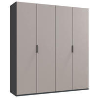 GARDEROB MED VIKDÖRRAR 200/216/58 cm 2-dörrar - sahara/grafitfärgad, Design, trämaterial (200/216/58cm) - Boxxx