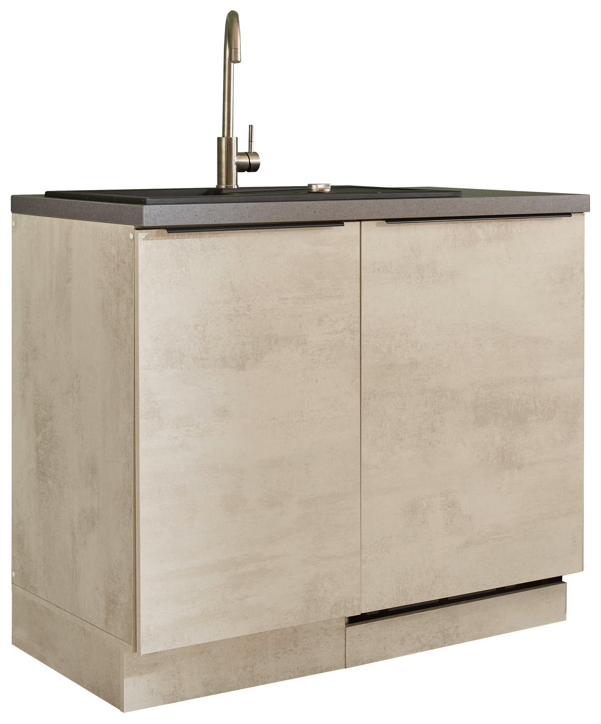 SPÜLENUNTERSCHRANK 110/94/60 cm  in Weiß, Anthrazit  - Anthrazit/Schwarz, Design, Holzwerkstoff/Kunststoff (110/94/60cm) - MID.YOU