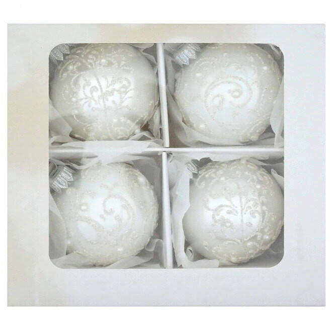 CHRISTBAUMKUGEL-SET 6 cm  - Weiß, LIFESTYLE, Glas/Metall (6cm) - X-Mas