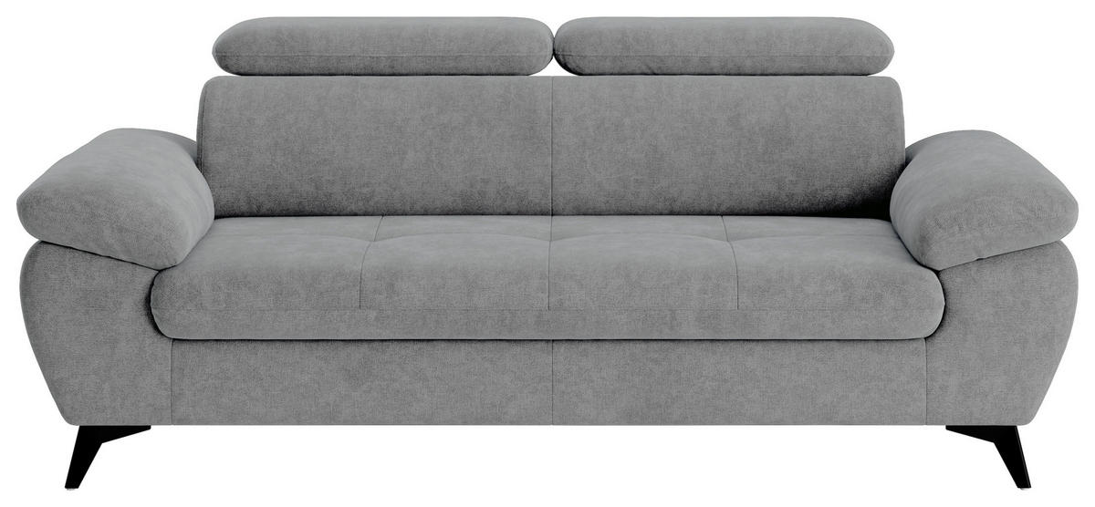 3-SITZER-SOFA Grau  - Schwarz/Grau, Textil/Metall (215/84/100cm) - MID.YOU