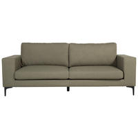 2-SITZER-SOFA Schwarz, Olivgrün  - Schwarz/Olivgrün, Design, Kunststoff/Metall (215/84/88cm) - Livetastic