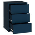 NACHTSCHRANK 50/69/42 cm  - Silberfarben/Dunkelblau, Trend, Holzwerkstoff/Kunststoff (50/69/42cm) - Carryhome