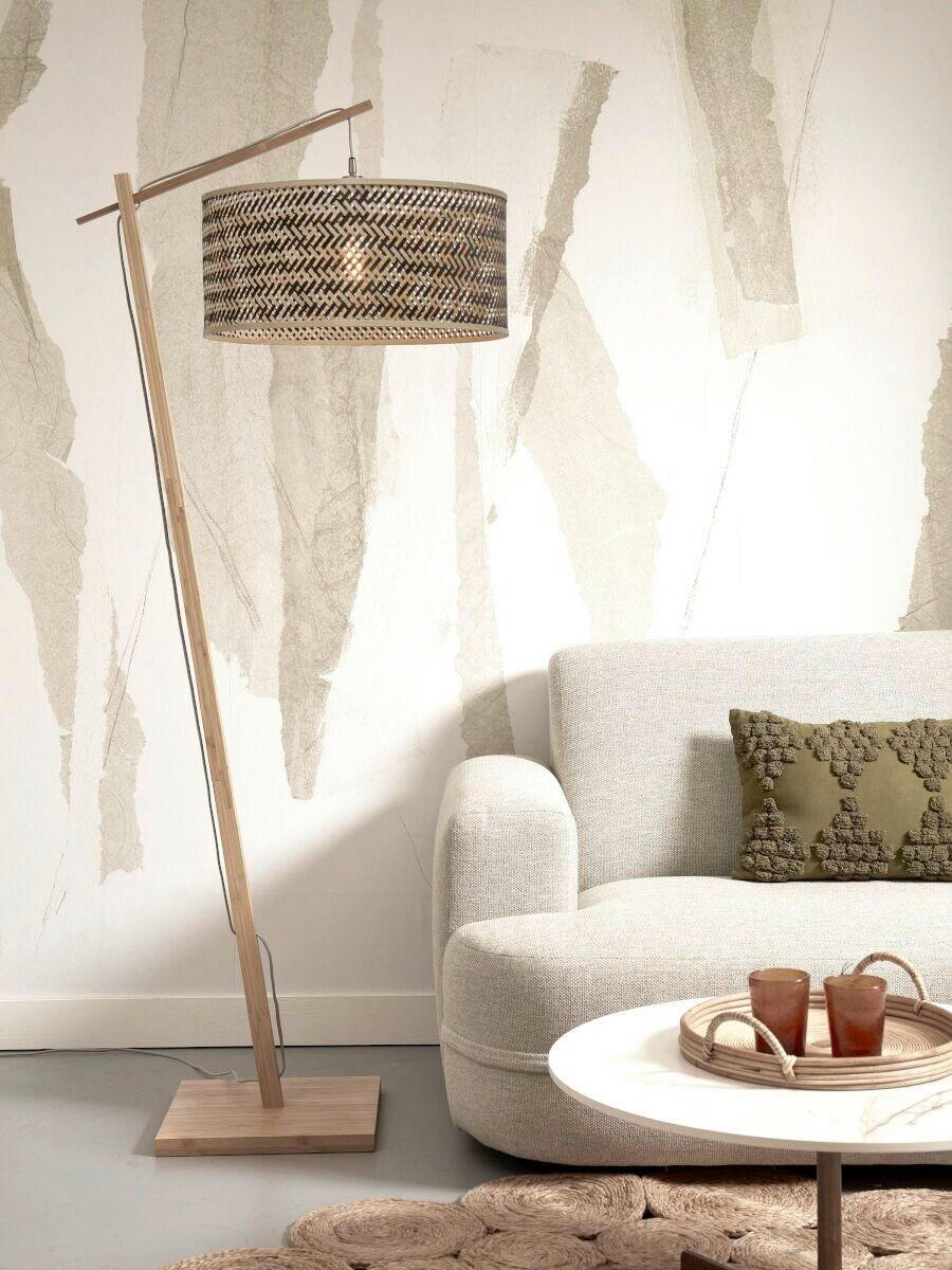 GOLVLAMPA GOOD&MOJO  75/50/176 cm    - svart/naturfärgad, Trend (75/50/176cm) - Good & Mojo