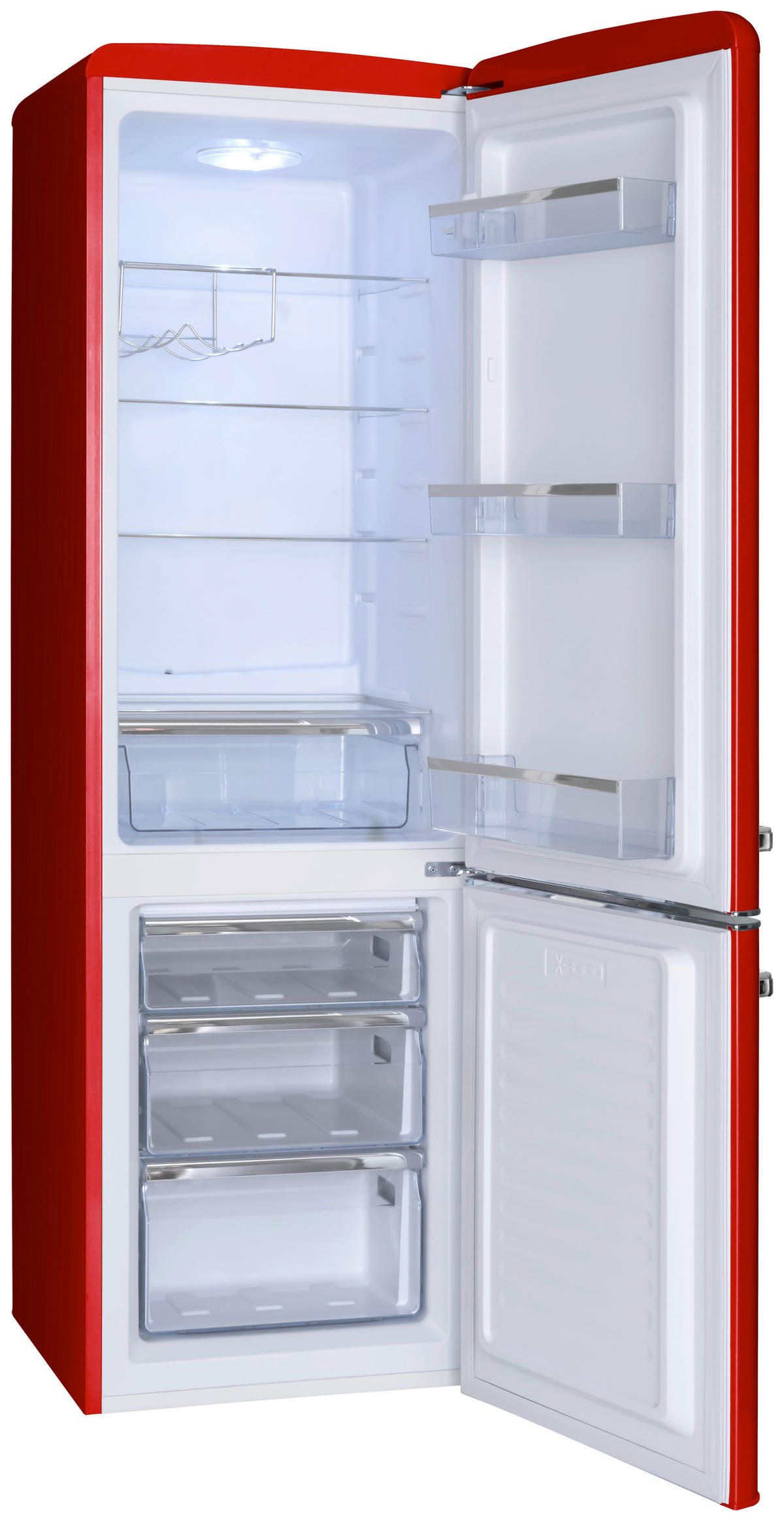 KÜHL-GEFRIER-KOMBINATION 55/181/61,5 cm KGCR387100R  - Rot, Basics, Metall (55/181/61,5cm) - Amica