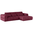 ECKSOFA Dunkelrot Chenille  - Schwarz/Dunkelrot, KONVENTIONELL, Kunststoff/Textil (290/203cm) - Carryhome