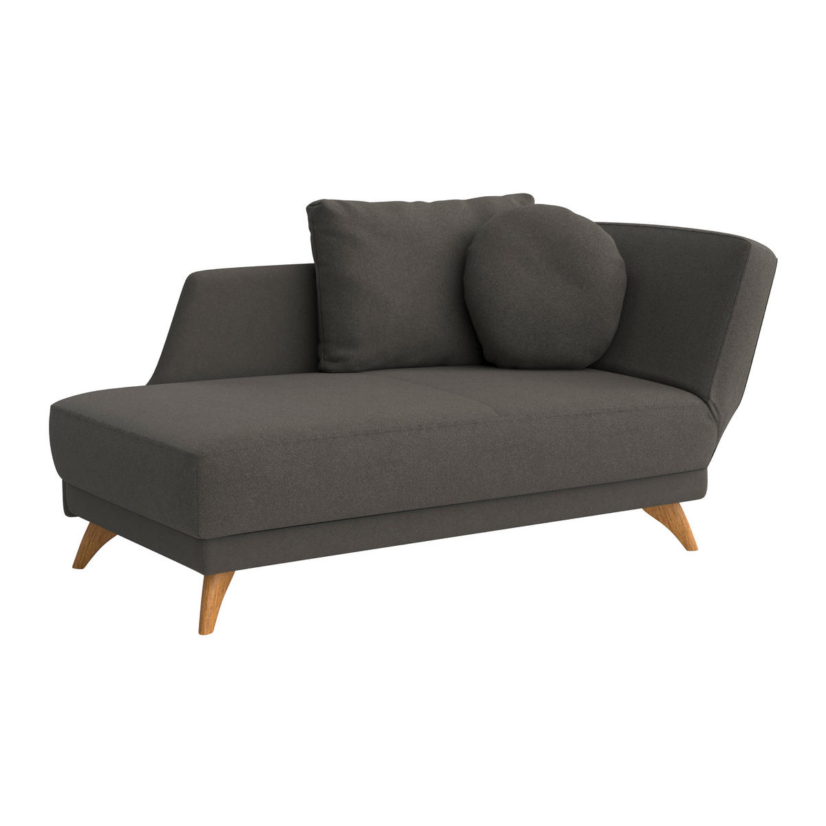 RÉCAMIERE in Flachgewebe Anthrazit  - Eichefarben/Anthrazit, MODERN, Holz/Textil (205/74-87/94cm) - Bali