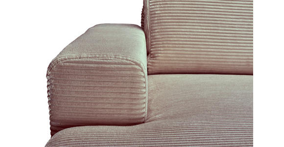 ECKSOFA Taupe Cord  - Taupe/Schwarz, KONVENTIONELL, Textil/Metall (150/240cm) - Carryhome