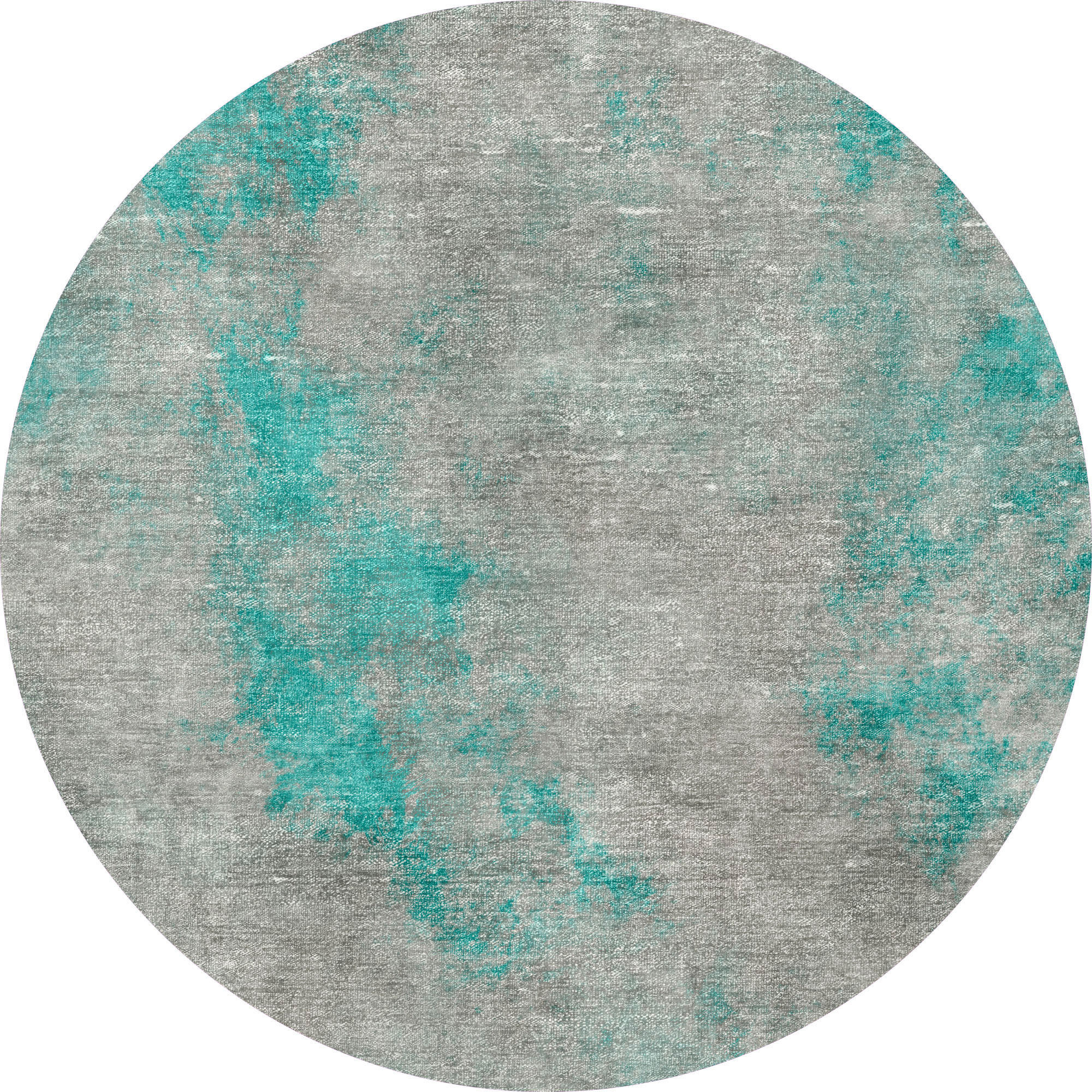 VINTAGE-TEPPICH 200 cm Ondea Onis Grau, Türkis, Hellgrau rund  - Türkis/Hellgrau, Design, Kunststoff/Textil (200cm) - Lindorug