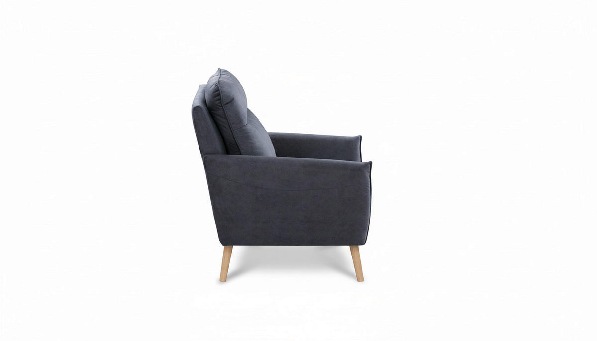 RELAXSESSEL in Textil Blau  - Blau/Buchefarben, Design, Holz/Textil (88/110/92cm) - Livetastic