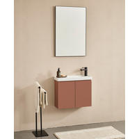 BADEZIMMER 3-teilig  in  - Weiß Hochglanz/Orange, MODERN, Keramik/Holzwerkstoff (60/140/22cm) - MID.YOU