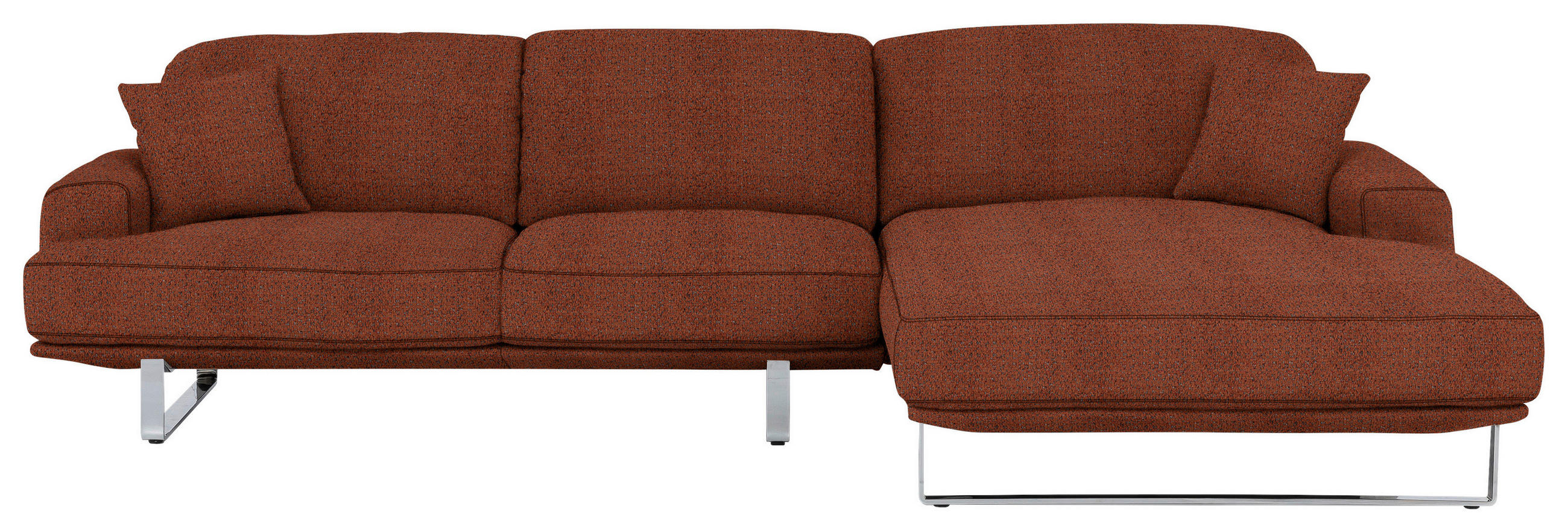 ECKSOFA Rostfarben Webstoff  - Rostfarben, Design, Textil/Metall (304/184cm) - Dieter Knoll