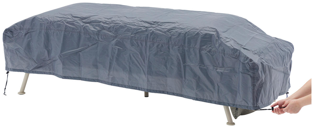 GARTENBANK 199/78/81 cm  in Taupe, Hellgrau  - Taupe/Hellgrau, Design, Textil/Metall (199/78/81cm) - Zebra 