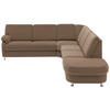 ECKSOFA in Flachgewebe Braun  - Alufarben/Braun, Konventionell, Textil/Metall (269/287cm) - Beldomo System
