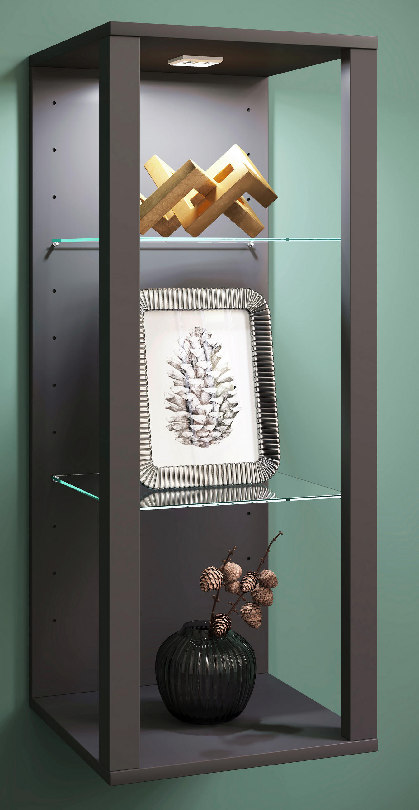 HÄNGEVITRINE in Anthrazit   - Anthrazit, Design, Glas/Holzwerkstoff (35/90/35cm) - MID.YOU