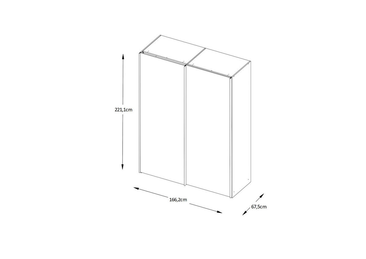 SCHWEBETÜRENSCHRANK 2-türig Sandfarben  - Sandfarben/Chromfarben, Design, Glas/Holzwerkstoff (167/222/68cm) - Moderano