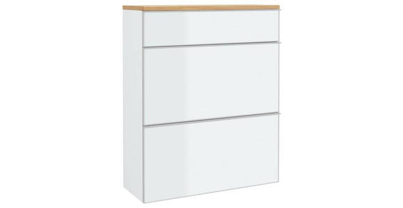 HÄNGESCHUHSCHRANK 84/102/31 cm - Eichefarben/Silberfarben, Design, Glas/Holz (84/102/31cm) - Novel