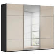 SCHWEBETÜRENSCHRANK 301/223/68 cm 3-türig Schwarz, Champagner  - Chromfarben/Champagner, KONVENTIONELL, Glas/Holzwerkstoff (301/223/68cm) - Novel