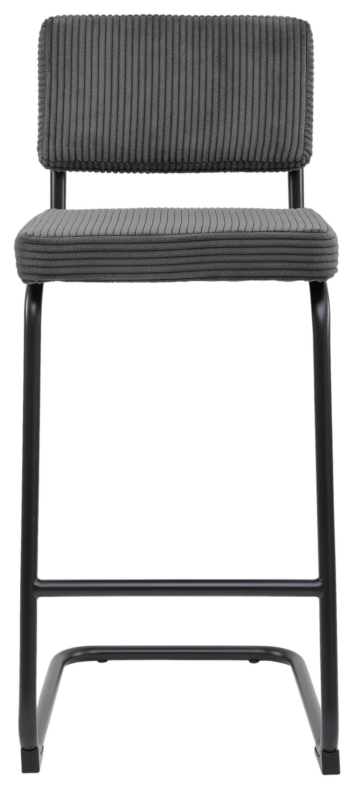 BARHOCKER Cord Anthrazit, Schwarz Eisen Stoffauswahl, Typenauswahl  - Anthrazit/Schwarz, Design, Textil/Metall (45/105/54cm) - home24