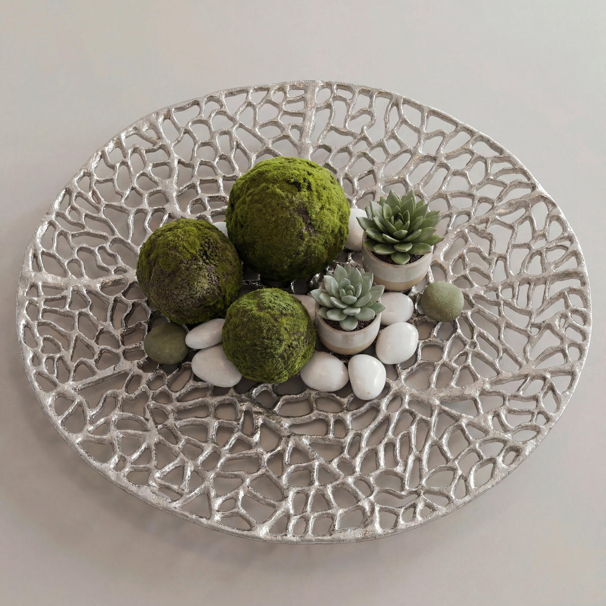 DEKOSCHALE - Silberfarben, Design, Metall (44/4/44cm) - Livetastic