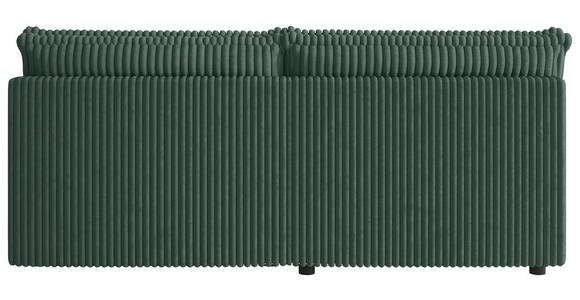 ECKSOFA Dunkelgrün Cord Zierkissen, Rückenkissen, Schlaffunktion, Rücken echt  - Dunkelgrün/Schwarz, MODERN, Kunststoff/Textil (153/200cm) - Xora