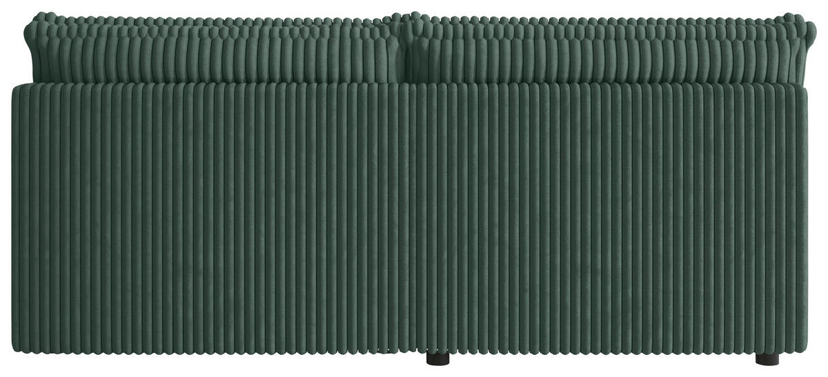 ECKSOFA Dunkelgrün Cord Zierkissen, Rückenkissen, Schlaffunktion, Rücken echt  - Dunkelgrün/Schwarz, MODERN, Kunststoff/Textil (153/200cm) - Xora