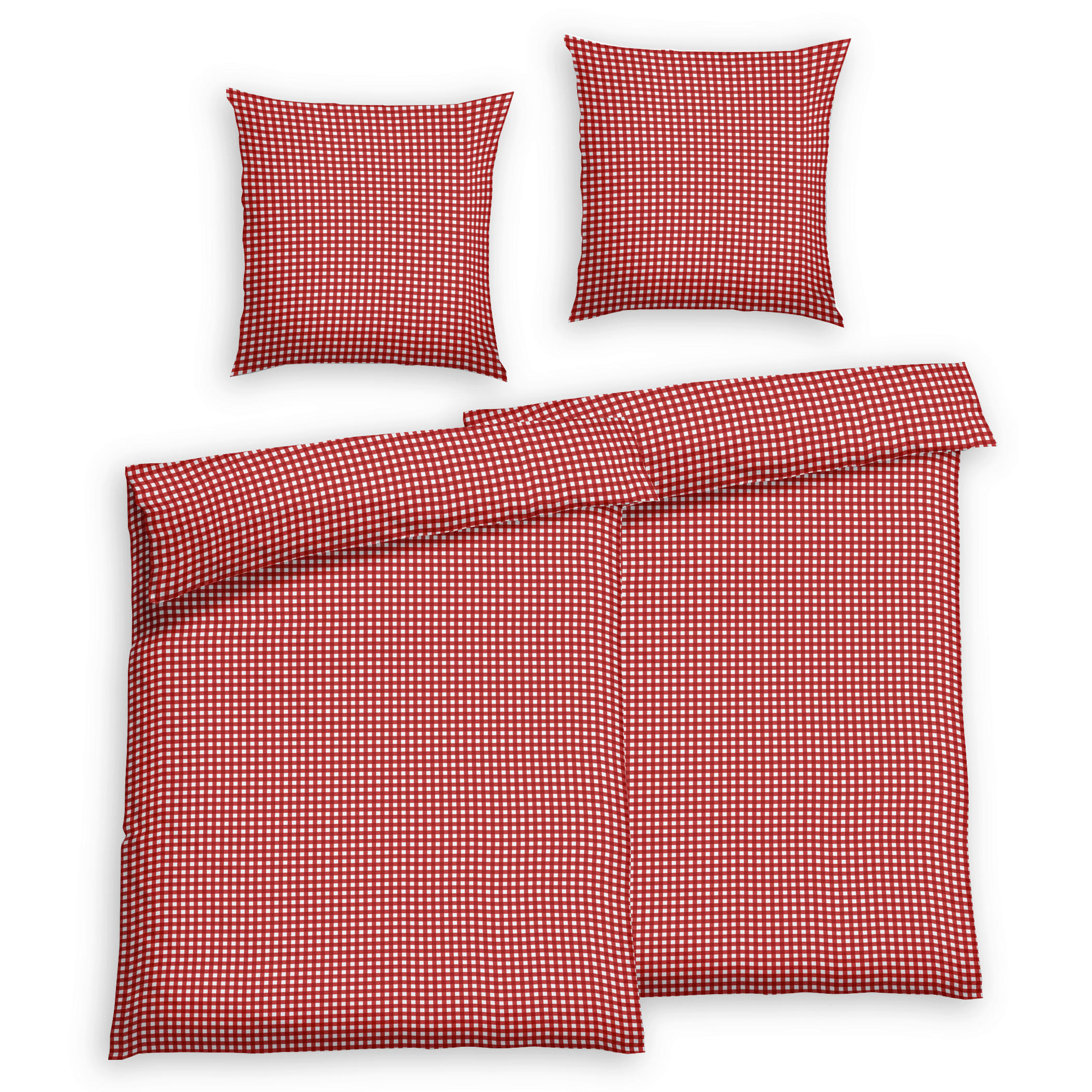 Bettwäsche 2er Set 4-teilig Seersucker 135/200 cm  - Rot, Basics, Textil (135/200cm) - Florella