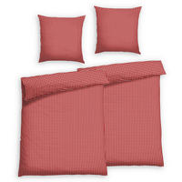 Bettwäsche 2er Set 4-teilig Seersucker 135/200 cm  - Rot, Basics, Textil (135/200cm) - Florella