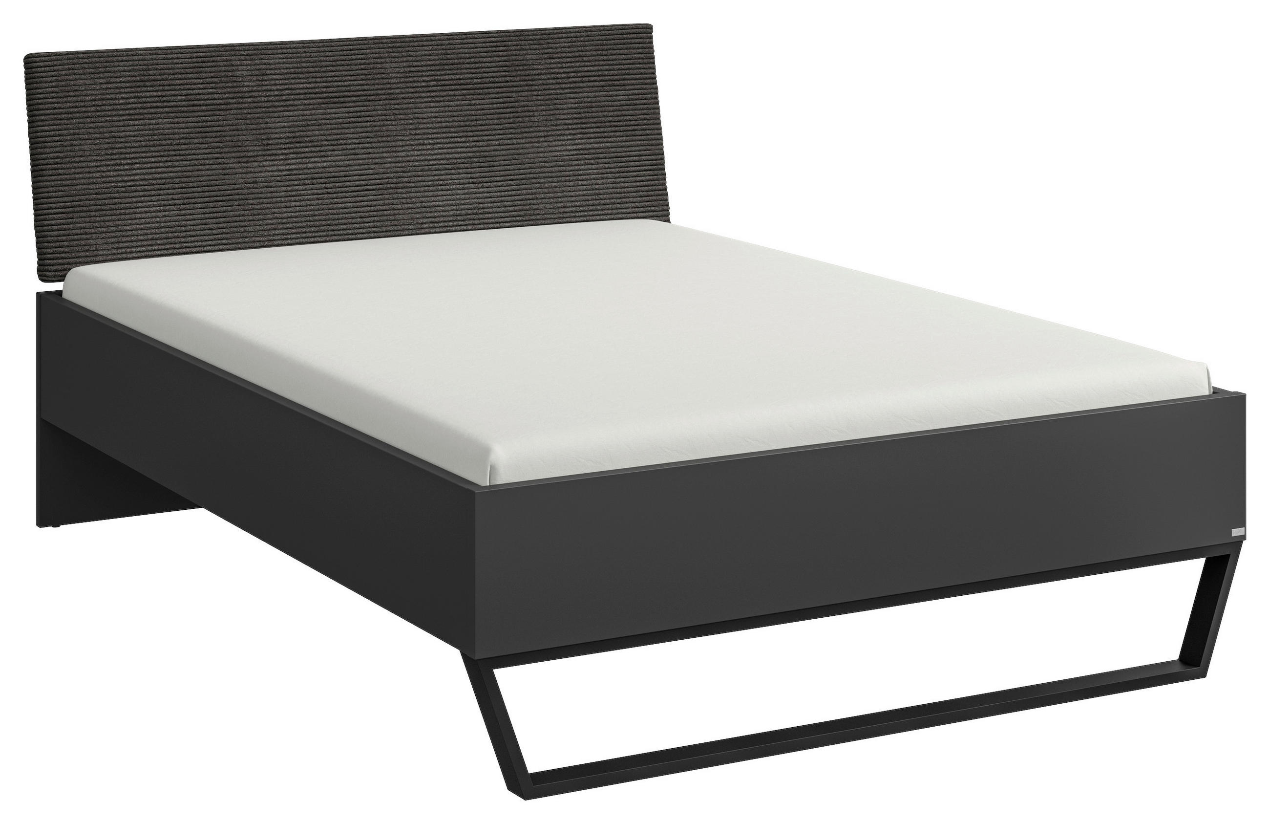 BETT 120/200 cm  in Anthrazit, Graphitfarben   - Anthrazit/Graphitfarben, Design, Holzwerkstoff/Textil (120/200cm) - Cantus