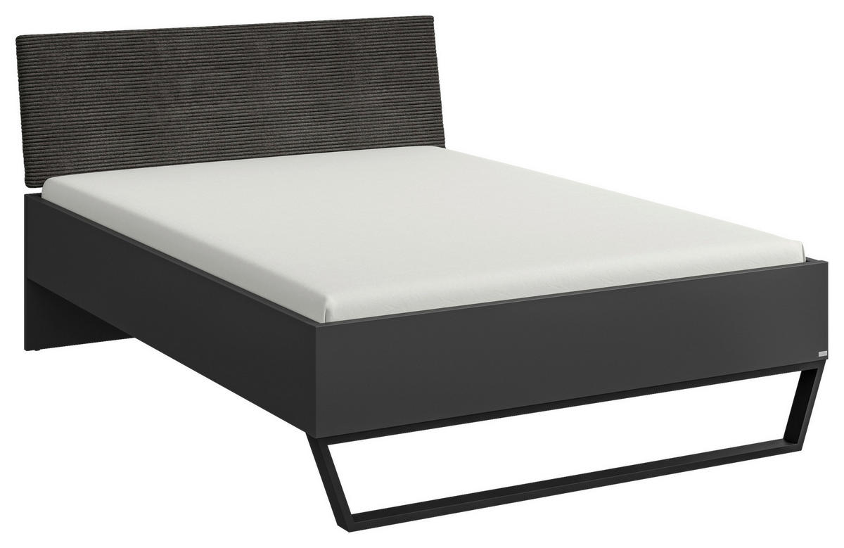 BETT 120/200 cm  in Anthrazit, Graphitfarben   - Anthrazit/Graphitfarben, Design, Holzwerkstoff/Textil (120/200cm) - Cantus