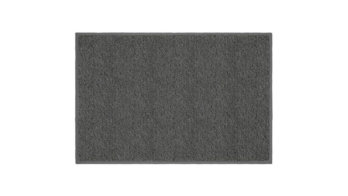 BADEMATTE Grund Anthrazit 60/90 cm  - Anthrazit, Basics, Kunststoff/Textil (60/90cm) - Grund
